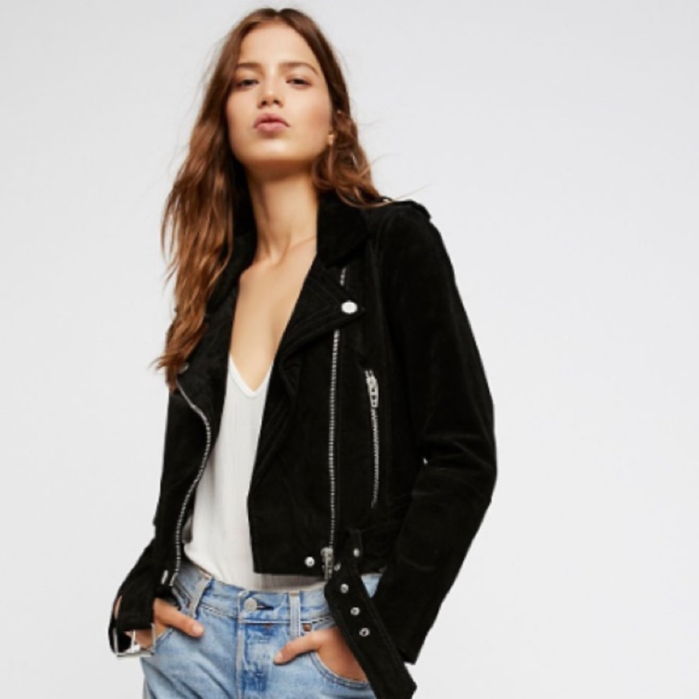 100% Suede Blank NYC Moto Jacket